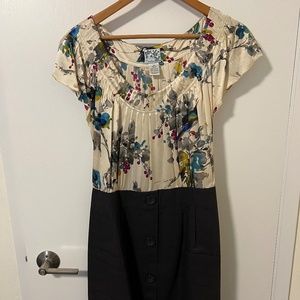 Anthropologie Tabitha Night Blooming Bird Dress Size 14